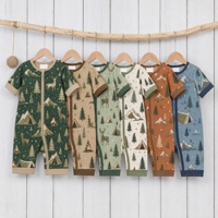 Zhengpai Zachte Ademend Korte Mouw Baby Rompertje Kleurrijke Babykleding Groothandel