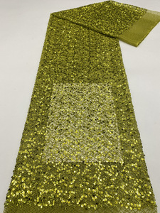 Tubo de cuentas + tela de vestido bordado de malla aleatoria de lentejuelas - Product Image 4