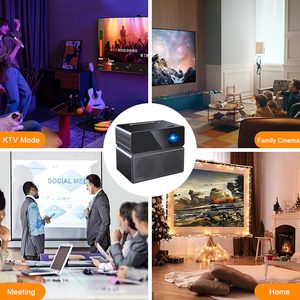 Touyinger E900 Projeksiyon Máy Karaoke Trong Một Máy Chiếu Full HD <span class=keywords><strong>Android</strong></span> Di Động Wifi Với 2 Microphone Cho Nhà Hát KTV - Product Image 6