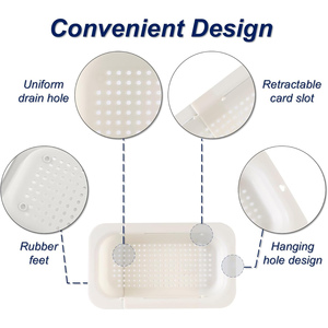 Cesta de Almacenamiento de Plástico Moderna Multifuncional con Asa Extensible para Lavar Verduras y Platos en la Cocina - Product Image 4