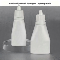 Vente en gros de flacons compte-gouttes en HDPE de 30 ml et 60 ml, flacon compte-gouttes vide à pointe pointue, flacon pour médicaments liquides, conteneur en plastique, logo personnalisé