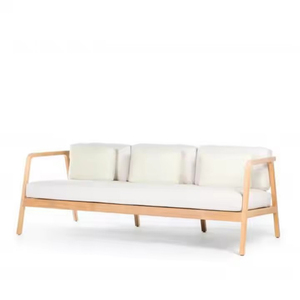 Ensemble de canapés modulaires en teck au design moderne et épuré, style détente, pour salon, villa, jardin, piscine, extérieur - Product Image 2