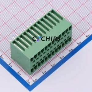 DB2EVH-3.81-2*12P-GN Plug-in Terminal Block Through hole,P=3.81mm Connector Board-to-Board / Socket - Closed 2x12P 3.81mm Green - Product Image 1