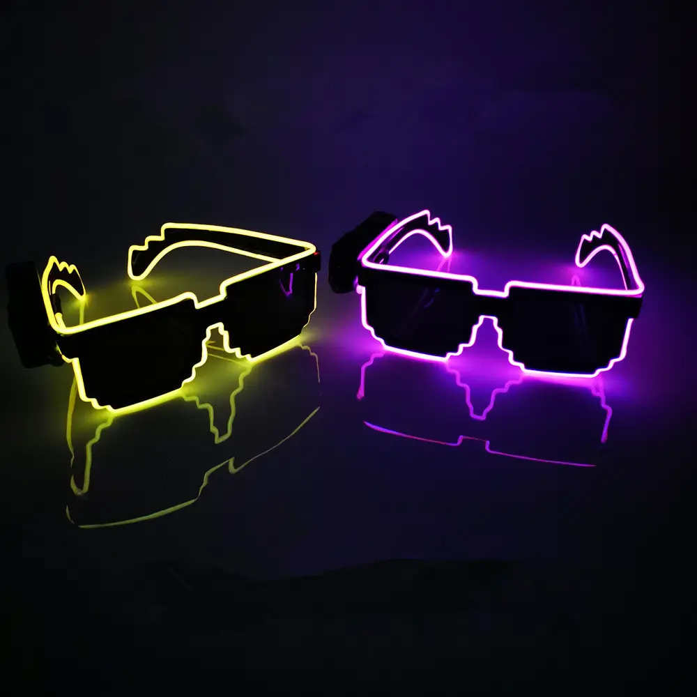 Креативные Светодиодные Солнцезащитные очки с подсветкой для вечеринок, пасхальные, рождественские, выпускные, день рождения, День Святого Валентина, неоновый материал, функция вспышки