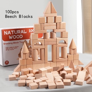 Ensemble de blocs de construction <span class=keywords><strong>en</strong></span> <span class=keywords><strong>bois</strong></span> pour enfants, jeu d'empilage de château, jouets de construction, blocs géométriques <span class=keywords><strong>en</strong></span> <span class=keywords><strong>bois</strong></span> éducatifs pour la maternelle - Product Image 3