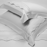 Parure de lit moderne en coton gris brodé 4 pièces, fournisseur de textiles pour la maison et l'hôtellerie en coton à fibres longues