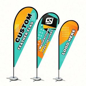 Bandera de Playa Personalizada Sunshine, Kit de Bandera de Pluma para Exteriores con Estaca para el Suelo, Banderas en Forma de Lágrima en Venta - Product Image 3