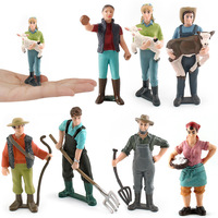 Vente en gros de modèle de pâturage de ferme Berger éleveur agriculteur agriculteur femme poupée décoration de table de sable ensemble de jouets de travail manuel