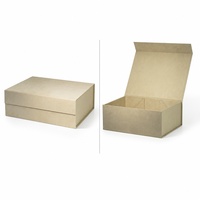 Boîte cadeau rigide imperméable beige aspect tissu, à couvercle rabattable, emballage rectangulaire pour cadeaux saisonniers, présentation au détail, gaufrage personnalisé