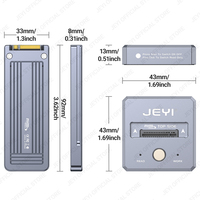 علبة JEYI فائقة المحمولية لـ M.2 SSD بمنفذ Type-C USB3.2 بسرعة 10 جيجابت/ثانية، هيكل ألومنيوم مع حماية ضد الكتابة، تصميم نحيف لـ NVMe/SATA مع ضمان لمدة 3 سنوات