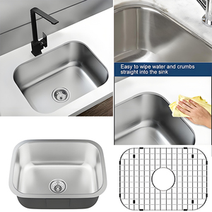 590x375mm smalto Undermount singolo ciotola in acciaio inox lavello da <span class=keywords><strong>cucina</strong></span> con <span class=keywords><strong>vasca</strong></span> grande - Product Image 2