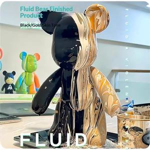 Ours en vinyle blanc Fluid Bear, bricolage, fait main, célébrité d'Internet, ours violent, ornement, stand de vente, source d'exportation, vente en gros - Product Image 3