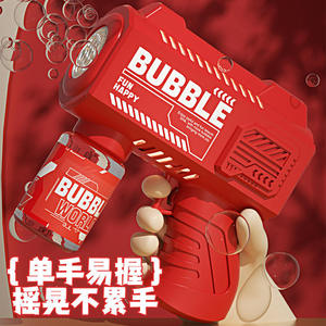 Pistola de burbujas de jabón eléctrica grande, caliente, de 40 orificios, versión mini Gatling, de plástico espacial, para adultos - Product Image 5