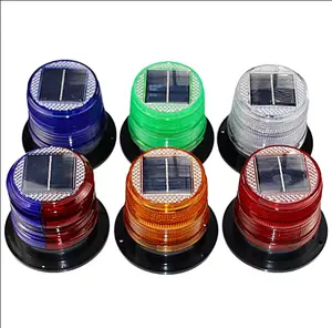 High Brightness Road Traffic Safety Solar Panel Red Led Flashing Warning Strobe Light