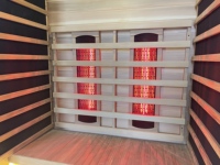 Sauna infrarouge en bois de cèdre rouge pour 2 personnes avec 4 chauffages, design moderne, vapeur sèche, panneau de commande informatisé