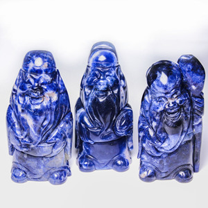 HY Nuevo Feng Shui Chino Tres <span class=keywords><strong>Reyes</strong></span> <span class=keywords><strong>Magos</strong></span> 3 Inmortales <span class=keywords><strong>DE</strong></span> LA Suerte Star Gods Sodalite Fu Lu Shou Riqueza Dioses para Larga Vida Fama y Fortuna Artesanía - Product Image 3