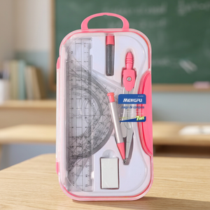 Set di Compassi Pastello Mengfu M-0048 da 7 Pezzi in Azzurro/Rosa/Verde per Studenti, Scuola e Ufficio, Prodotto in Cina - Product Image 2