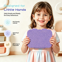 Boîte à lunch scolaire personnalisée en acier inoxydable scintillant avec couvercle en plastique pour enfants, vente en gros d'usine
