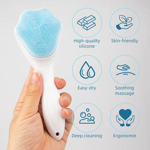 Brosse nettoyante faciale manuelle douce HQ Mixed Proc, exfoliante et nettoyante en profondeur, en forme de patte de chat, avec manche - Product Image 4