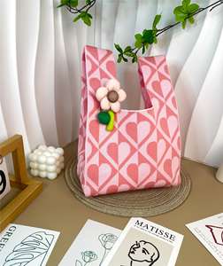 Bolsa Navideña Tejida Multicolor de Fábrica, Bolsa de Flores Personalizada a la Moda para Regalos de Navidad - Product Image 5