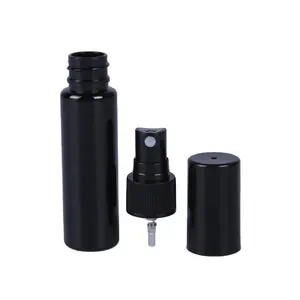 Cheap matte fragrance oil 30ml 50ml cylinder black plastic spray bottle with plastic fine mist pump