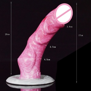 FAAK-G57 Gory Dog <b>Dildo</b> Curved Realistic Animal Penis With Sucker Sex Toys for Women Vaginal Stimulation Adult Anal Plug - Product Image 2