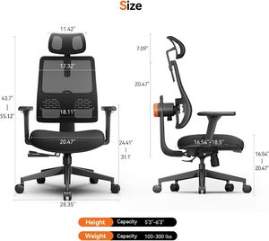Chaise de bureau gaming ergonomique à dossier haut avec fonction de suivi automatique et réglage pivotant - Product Image 2
