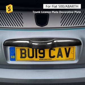 Accessoires d'intérieur en Fiber de carbone <span class=keywords><strong>ES</strong></span> plaque d'immatriculation de coffre plaque décorative pour <span class=keywords><strong>Fiat</strong></span> <span class=keywords><strong>500</strong></span> /Abarth design innovant - Product Image 3