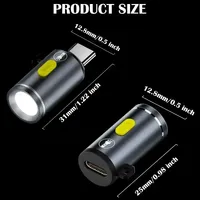 Mini Linterna LED con Conector Tipo C DOONJIEY, Llavero con Luz Portátil de 2.5cm para Camping, Senderismo, Viajes, Bancos de Energía para Teléfonos