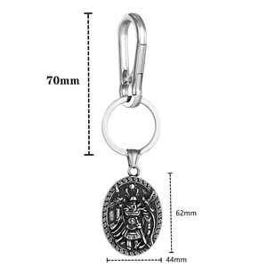 Porte-clés Rétro en Métal, Pendentif Thème Alliage de Zinc, Mousqueton, Cordon en Cuir, Double Style, Accessoire Cadeau Unisexe - Product Image 4