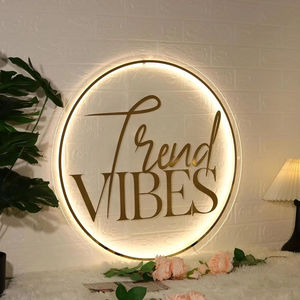 Letrero de Acrílico con Retroiluminación LED Redonda Personalizada, Letrero Comercial con Logotipo, Decoración de Pared para Salón, Bodas, Iluminación Personalizable - Product Image 2