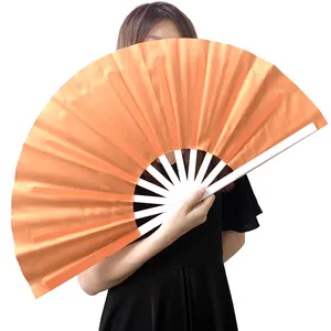 Aangepaste Nieuw Ontwerp Promotionele Grote 33Cm Big Size Gift Draagbare Folding Hand Fan Decoratieve Bamboe Chinese Hand Fan