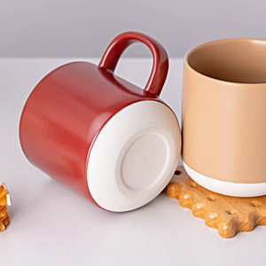 แก้วเซรามิกสองสีแบบด้าน สีพื้น สำหรับกาแฟ ใช้เป็นของขวัญ แก้วเดี่ยว พร้อมโลโก้ตามสั่ง - Product Image 2