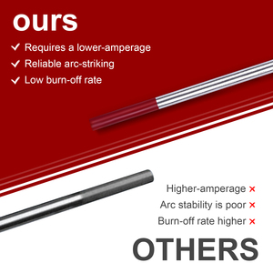 10 unidades de aguja de tungsteno con cabeza roja de 150 mm, código de color rojo, para electrodos de tungsteno y torio - Product Image 6