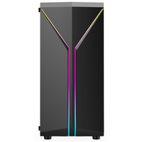 Hongyi M-ATX/ATX/ITX Table verticale PC boîtier tours ventilateur RVB et Audio HD ARGB lumière Gamer ordinateur de jeu avec panneau latéral en verre