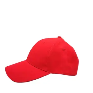 Nieuwe Ontwerp Groothandel Comfortabele 6 Panel Puur Katoen Red Cap Baseball Hat Voor Vrouwen Mannen Dagelijks