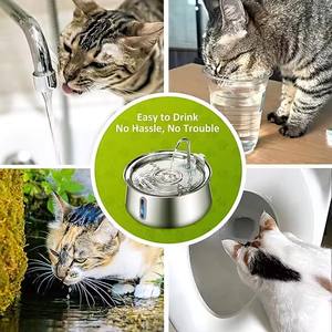 Fontaine à eau intelligente pour animaux de compagnie, distributeur d'eau automatique pour chats et chiens, bol en acier inoxydable et plastique, alimentation par charge électrique - Product Image 2