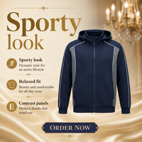 Veste à capuche zippée pour homme, color block, avec bandes sur les épaules, pour le sport, la course et l'entraînement