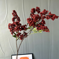Baies artificielles en mousse faites à la main à longues tiges - Décoration moderne et élégante pour vase domestique pour arrangement floral d'automne