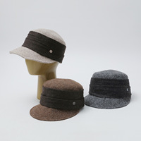 Casquette Gavroche en Mélange de Laine pour Femme, Chapeau Équestre à Calotte Plate Plissée, Casquette Rétro Vintage Bec de Canard, Style Coréen