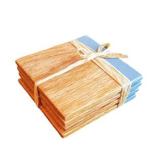 Blue Resin Wood Joint Coaster / <b>Mats</b> & Pads Accessories Gifts CLASSIC Customize OEM Box Office Coffee Dining Party Custom - Product Image 1