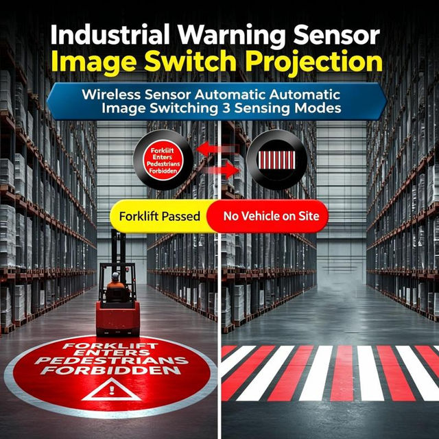 Industrial Dual Warning Projection Light LED Safety Gobo Projector for Forklift Warehouse Factory Traffic Safety