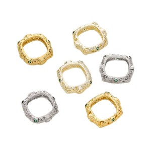 Bague carrée vintage perlée avec incrustation de zircone cubique pour accessoires de bijoux DIY, cadeau unisexe - Product Image 5