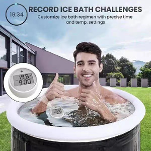 Banheira de piscina de gelo Termômetro água flutuante Termômetro impermeável Mergulhe frio flutuante Termômetro banho gelo com temporizador - Product Image 5