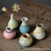 Mini vase à fleurs créatif en céramique, fleurs séchées, accessoire de photographie, décoration artistique, moderne, minimaliste, chambre à coucher, peint à la main