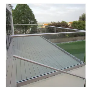 Varanda sem moldura u canal vidro ao ar livre de qualidade durável design de visão aberta