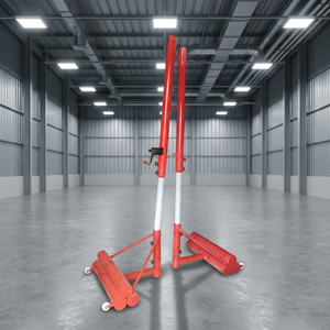 Poteau de volley-ball réglable rouge portable pour terrains extérieurs et intérieurs - Product Image 3