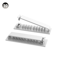 Clip de fixation pour câble rectangulaire auto-adhésif de 10 mm, organisateur de câbles en nylon 66 noir/blanc, clips de gestion de câbles