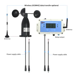 RK150-01 Digitale Senza Fili Wired Gru A Torre Tazza Anemometro Indicatore Sensore di Velocità del Vento Meter Dispositivo di Allarme