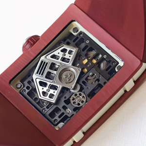 นาฬิกาข้อมือผู้ชาย รุ่น Signature Red Carbon TPT Case ดีไซน์ทรงสี่เหลี่ยมแบน หน้าปัดเรืองแสงในที่มืด โครงกระดูกแบบสปอร์ต กันน้ำ สายยาง - Product Image 3